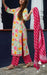 Off White/Rani Pink Floral Kurti With Pant And Dupatta Set  .Pure Versatile Cotton. | Laces and Frills - Laces and Frills