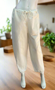 White Pathani Pants . Pure Cotton Fabric | Laces and Frills - Laces and Frills