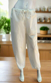 White Pathani Pants . Pure Cotton Fabric | Laces and Frills - Laces and Frills