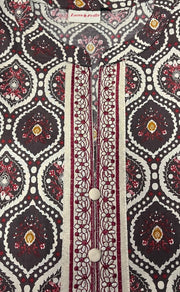 Brown/Cream Garden Jaipur Cotton Kurti With Pathani Pant And Cotton Dupatta Set  .Pure Versatile Cotton. | Laces and Frills - Laces and Frills