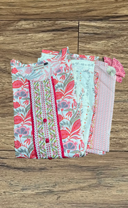 Off White/Peach Garden Jaipur Cotton Kurti With Pant And Dupatta Set  .Pure Versatile Cotton. | Laces and Frills - Laces and Frills