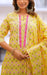 Yellow/Pink Floral Jaipur Cotton Kurti With Pant And Dupatta Set  .Pure Versatile Cotton. | Laces and Frills - Laces and Frills