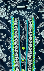 Black Floral Jaipur Cotton Kurti With Pant And Dupatta Set  .Pure Versatile Cotton. | Laces and Frills - Laces and Frills