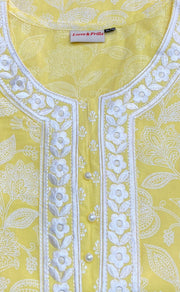 Yellow Floral Jaipur Cotton Kurti With Pant And Dupatta Set.Pure Versatile Cotton. | Laces and Frills - Laces and Frills