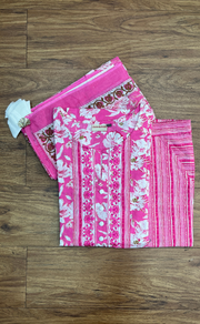 Pink Garden Jaipur Cotton Kurti With Pant And Dupatta Set.Pure Versatile Cotton. | Laces and Frills - Laces and Frills
