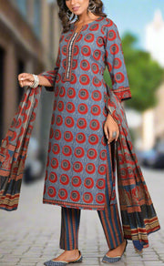 Blue Abstract Jaipur Cotton Kurti With Pant And Dupatta Set.Pure Versatile Cotton. | Laces and Frills - Laces and Frills