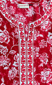 Red Garden Jaipur Cotton Kurti With Pant And Dupatta Set.Pure Versatile Cotton. | Laces and Frills - Laces and Frills
