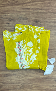 Yellow Garden Jaipur Cotton Kurti With Pant And Dupatta Set. Pure Versatile Cotton. | Laces and Frills - Laces and Frills