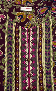 Dark Maroon Garden Jaipur Cotton Kurti With Pant And Dupatta Set. Pure Versatile Cotton. | Laces and Frills