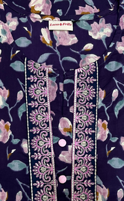 Purple Garden Jaipur Cotton Kurti With Pant And Dupatta Set. Pure Versatile Cotton. | Laces and Frills