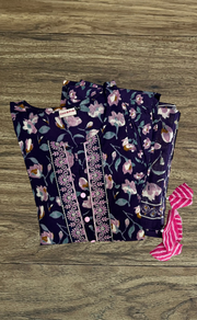 Purple Garden Jaipur Cotton Kurti With Pant And Dupatta Set. Pure Versatile Cotton. | Laces and Frills