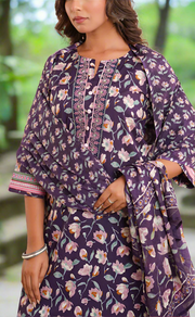 Purple Garden Jaipur Cotton Kurti With Pant And Dupatta Set. Pure Versatile Cotton. | Laces and Frills