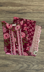 Maroon Garden Jaipur Cotton Kurti With Pant And Dupatta Set. Pure Versatile Cotton. | Laces and Frills