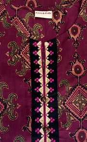 Wine Colour Jaipura Jaipur Cotton Kurti With Pant And Dupatta Set. Pure Versatile Cotton. | Laces and Frills