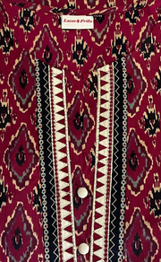 Maroon Ikkat Jaipur Cotton Kurti With Pant And Dupatta Set. Pure Versatile Cotton. | Laces and Frills