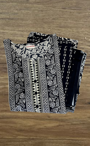 Black Garden Jaipur Cotton Kurti With Pant And Dupatta Set. Pure Versatile Cotton. | Laces and Frills