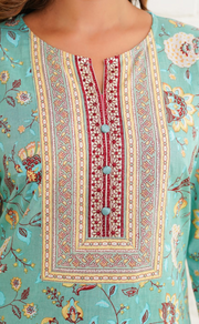 Brook Green Garden Jaipur Cotton Kurti With Pant And Dupatta Set. Pure Versatile Cotton. | Laces and Frills