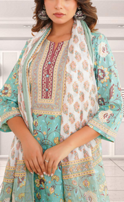 Brook Green Garden Jaipur Cotton Kurti With Pant And Dupatta Set. Pure Versatile Cotton. | Laces and Frills
