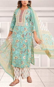 Brook Green Garden Jaipur Cotton Kurti With Pant And Dupatta Set. Pure Versatile Cotton. | Laces and Frills