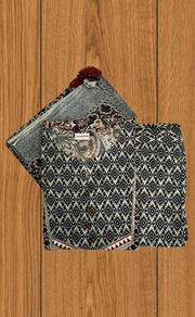 Off White/Maroon Floral Garden Jaipur Cotton Kurti With Pant And Dupatta Set. Pure Versatile Cotton. | Laces and Frills