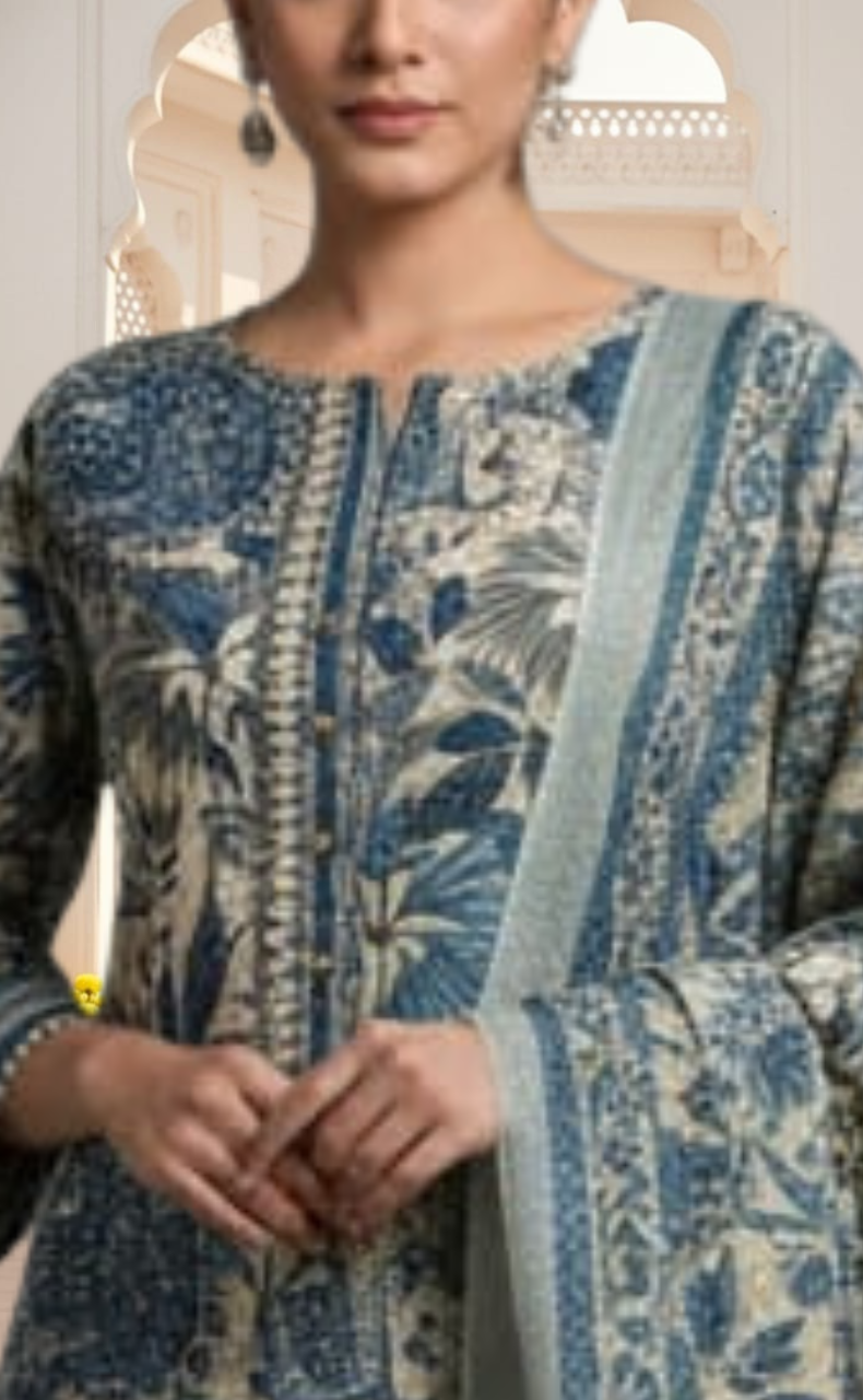 Teal Green Garden Jaipur Cotton Kurti With Pant And Dupatta Set. Pure Versatile Cotton. | Laces and Frills