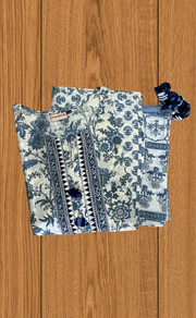 Blue Garden Jaipur Cotton Kurti With Pant And Dupatta Set. Pure Versatile Cotton. | Laces and Frills - Laces and Frills