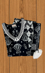 Black Ikkat Jaipur Cotton Kurti With Pant And Dupatta Set  .Pure Versatile Cotton. | Laces and Frills - Laces and Frills