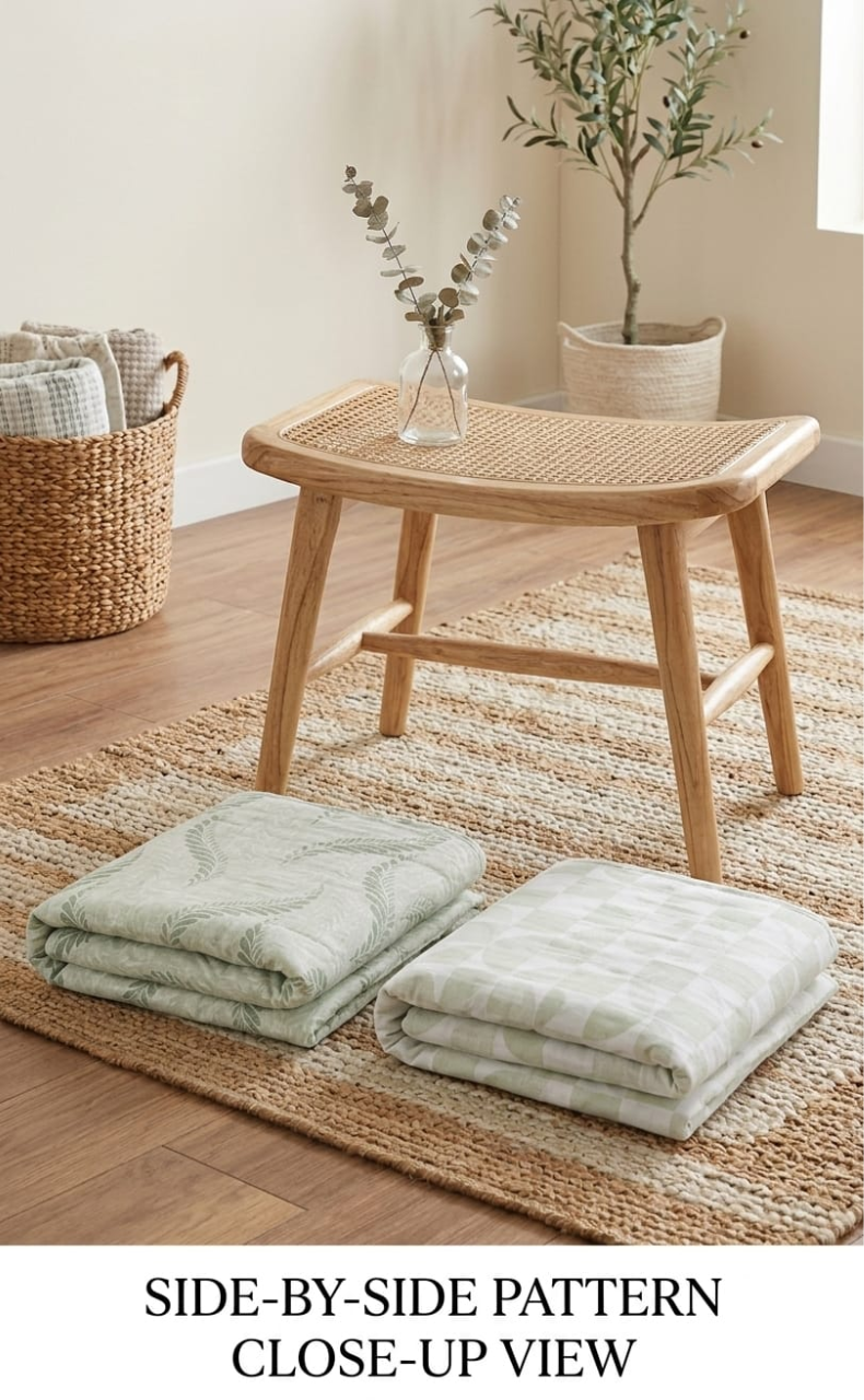 Blanket | Dohar. Green Leafy soft & Cozy. Two Pc Single bed | Laces and Frills - Laces and Frills