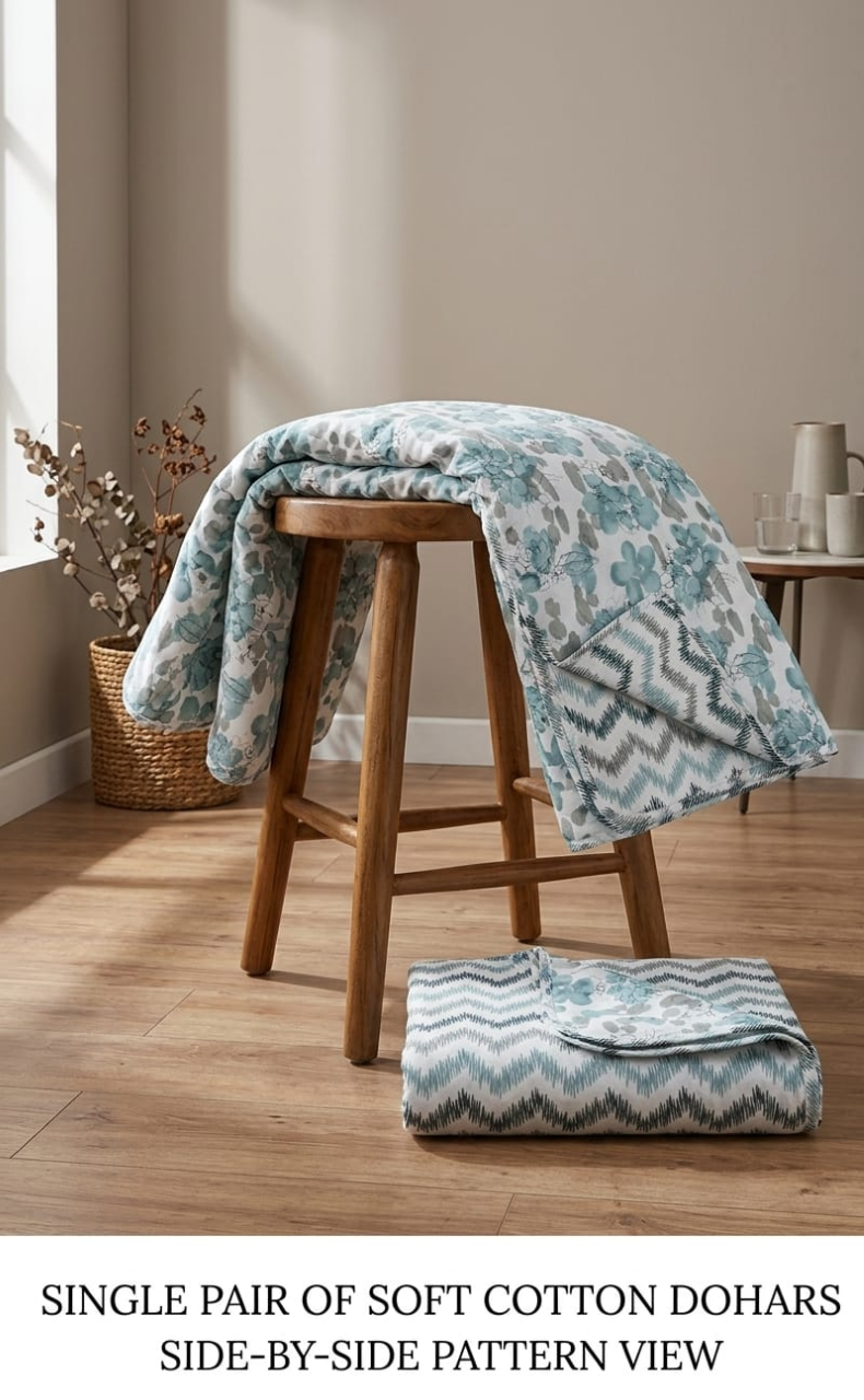 Blanket | Dohar. Sea Green Flora soft & Cozy. Two Pc Single bed | Laces and Frills - Laces and Frills