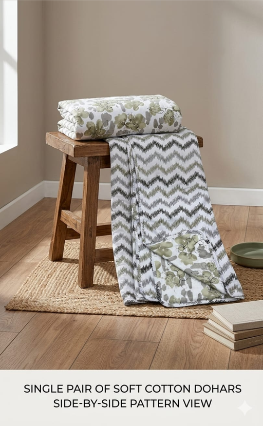 Blanket | Dohar. Pista Green Flora soft & Cozy. Two Pc Single bed | Laces and Frills - Laces and Frills