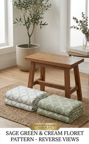 Blanket | Dohar. Pista Green Leafy soft & Cozy. Two Pc Single bed | Laces and Frills - Laces and Frills