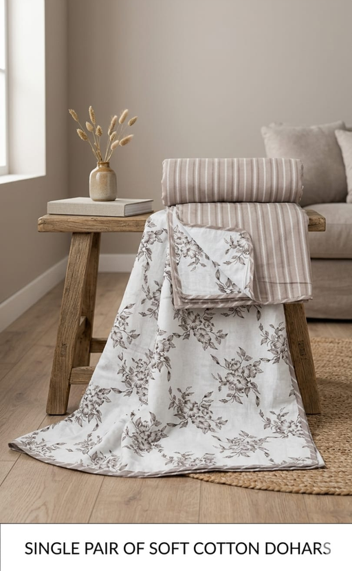 Blanket | Dohar. Brown Garden soft & Cozy. Two Pc Single bed | Laces and Frills - Laces and Frills