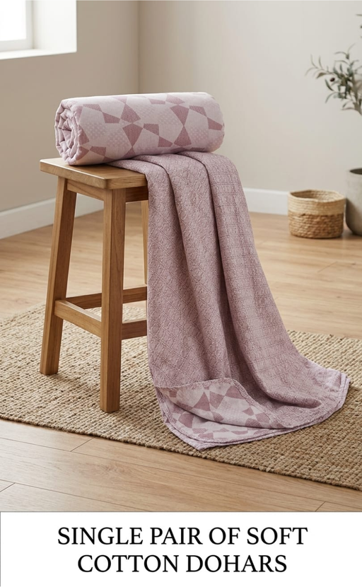 Blanket | Dohar. Pink Abstract soft & Cozy. Two Pc Single bed | Laces and Frills - Laces and Frills