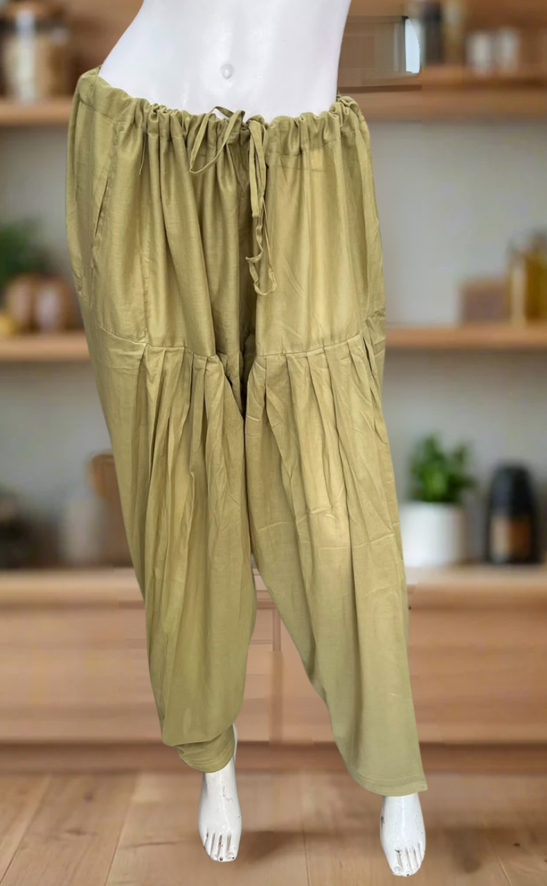 Pista Green Pure Cotton Free Size Salwar Bottom . Pure Durable Cotton | Laces and Frills