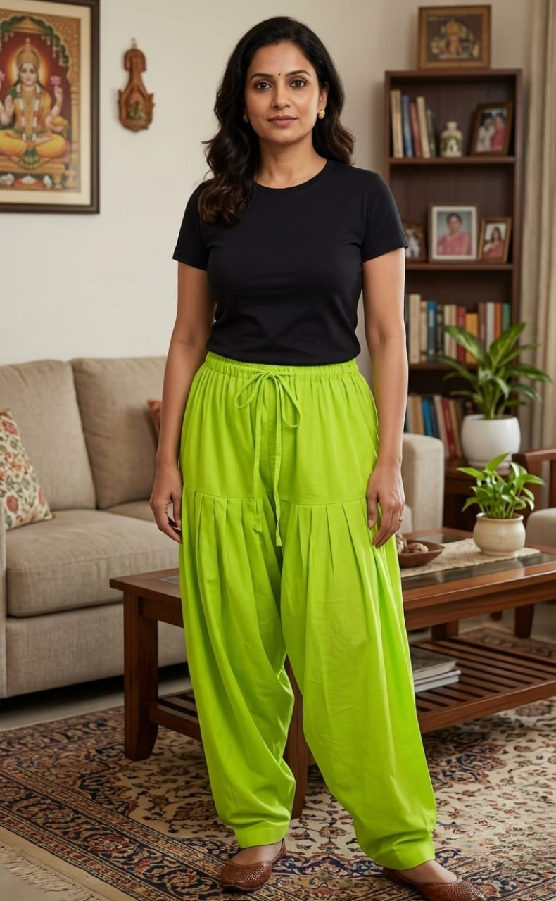 Parrot Green Pure Cotton Free Size Salwar Bottom . Pure Durable Cotton | Laces and Frills