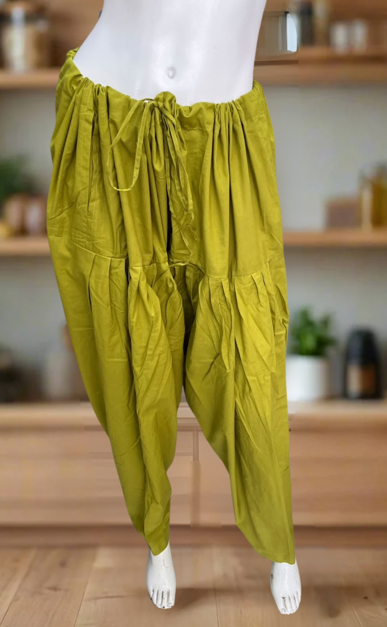 Mehndi Green Pure Cotton Free Size Salwar Bottom . Pure Durable Cotton | Laces and Frills
