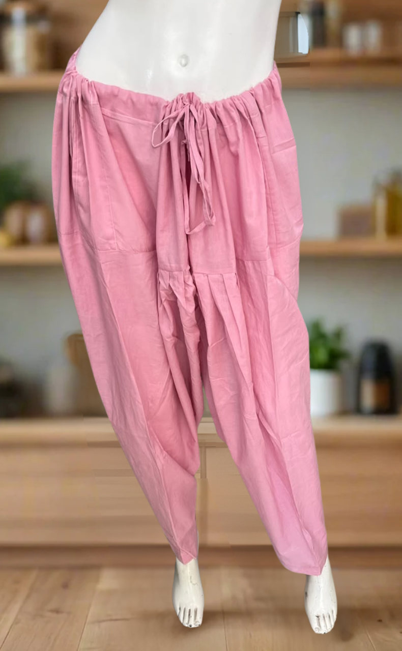 Onion Pink Pure Cotton Free Size Salwar Bottom . Pure Durable Cotton | Laces and Frills
