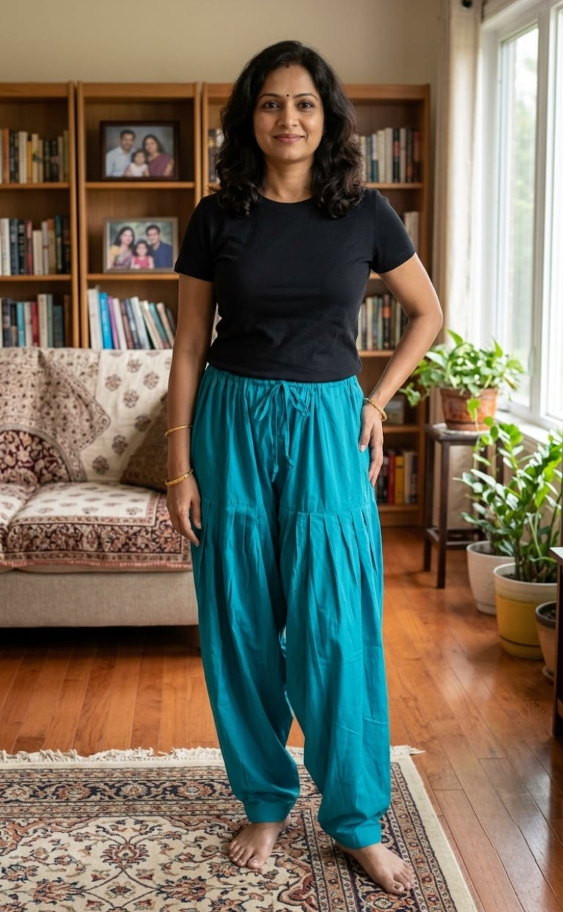Teal Green Pure Cotton Free Size Salwar Bottom . Pure Durable Cotton | Laces and Frills