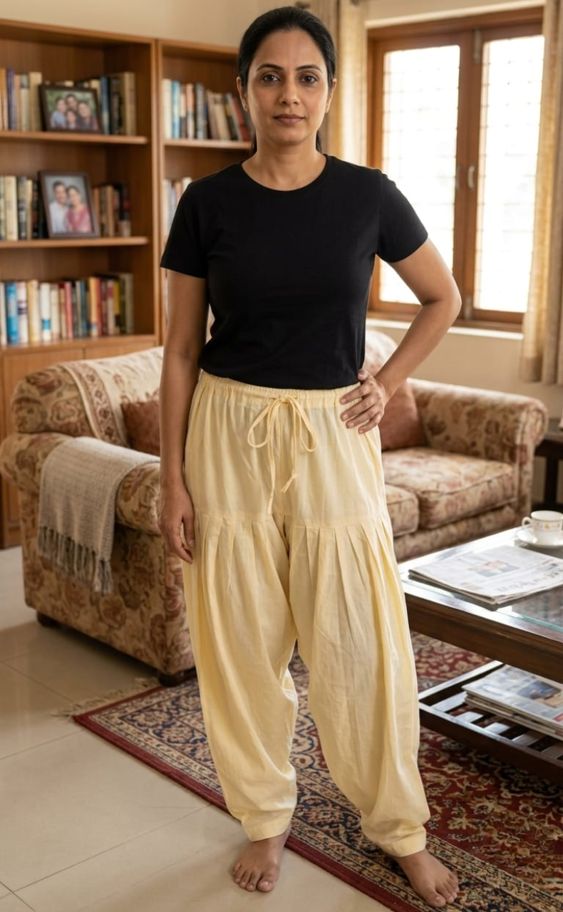 Ivory Pure Cotton Free Size Salwar Bottom . Pure Durable Cotton | Laces and Frills
