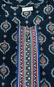 Black Garden Jaipuri Cotton Short Kurti. Pure Versatile Cotton. | Laces and Frills - Laces and Frills