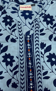 Blue Garden Jaipuri Cotton Short Kurti. Pure Versatile Cotton. | Laces and Frills - Laces and Frills