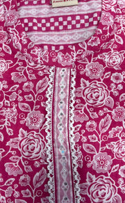 Pink Garden Jaipuri Cotton Short Kurti. Pure Versatile Cotton. | Laces and Frills - Laces and Frills