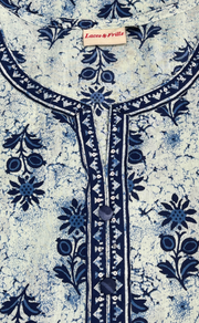 Blue Floral Jaipur Cotton Short Kurti. Pure Versatile Cotton. | Laces and Frills - Laces and Frills
