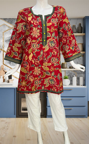 Red Garden Jaipur Cotton Short Kurti. Pure Versatile Cotton. | Laces and Frills