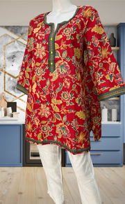 Red Garden Jaipur Cotton Short Kurti. Pure Versatile Cotton. | Laces and Frills