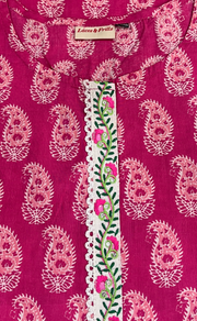Pink Paisley Print Jaipur Cotton Short Kurti. Pure Versatile Cotton. | Laces and Frills