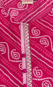 Pink Bandini Jaipur Cotton Short Kurti. Pure Versatile Cotton. | Laces and Frills