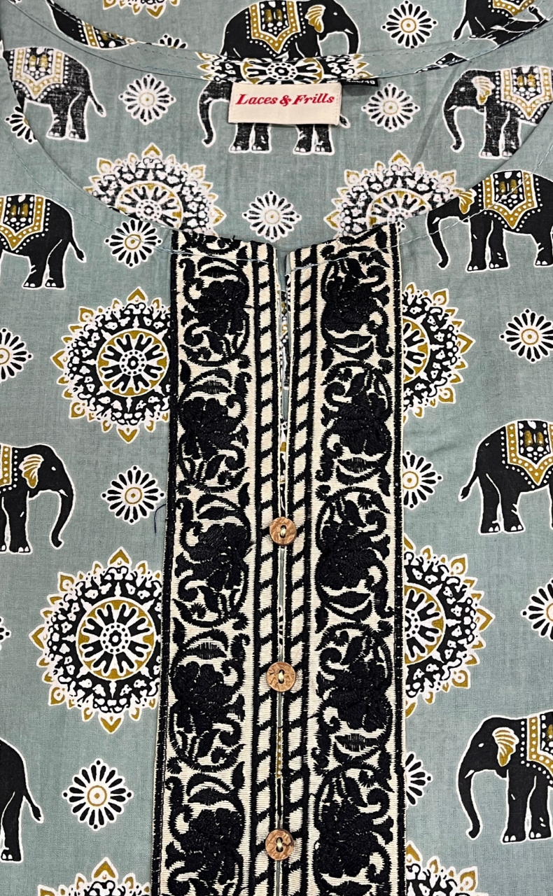 Pista Green Jaipur Cotton Short Kurti. Pure Versatile Cotton. | Laces and Frills