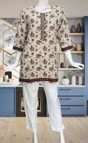 Beige Garden Jaipur Cotton Short Kurti. Pure Versatile Cotton. | Laces and Frills