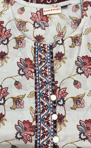 Beige Garden Jaipur Cotton Short Kurti. Pure Versatile Cotton. | Laces and Frills